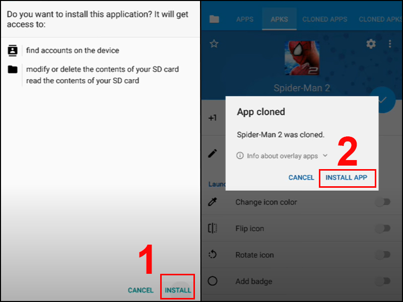 Chờ hệ thống tải xong, nhấn INSTALL APP